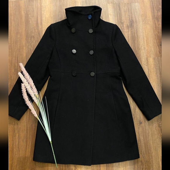 Babaton Jackets & Blazers - Aritzia Talula Babaton Bromley Wool and Cashmere Black Pea Coat - Size Medium